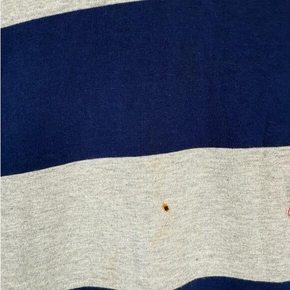 VTG 90s Polo Ralph Lauren Turtleneck Youth Sz L Striped Gray Blue - Picture 4 of 8